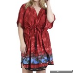 LA LEELA 3 Women's Caftan Kimono Nightgown Dress Beachwear Bathing Suit Cover up Red_p170 B06WGPZW24